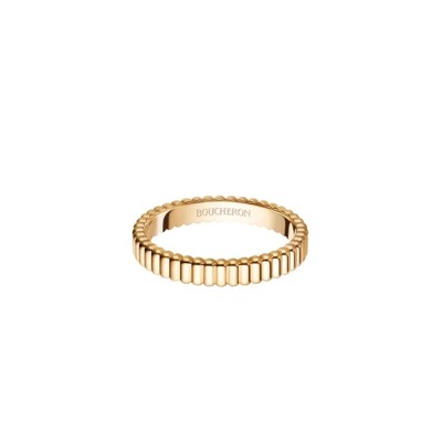 BOUCHERON GROSGRAIN YELLOW GOLD WEDDING BAND JAL01169